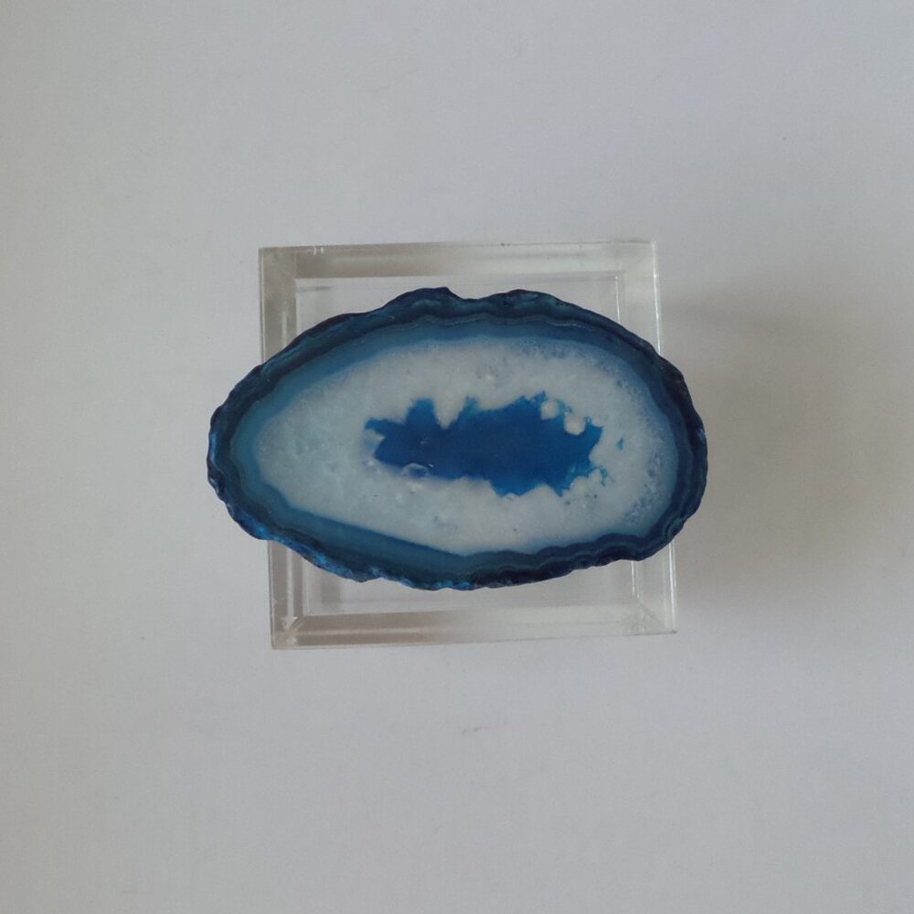 Lucite box with agate new - Picture 2 of 8